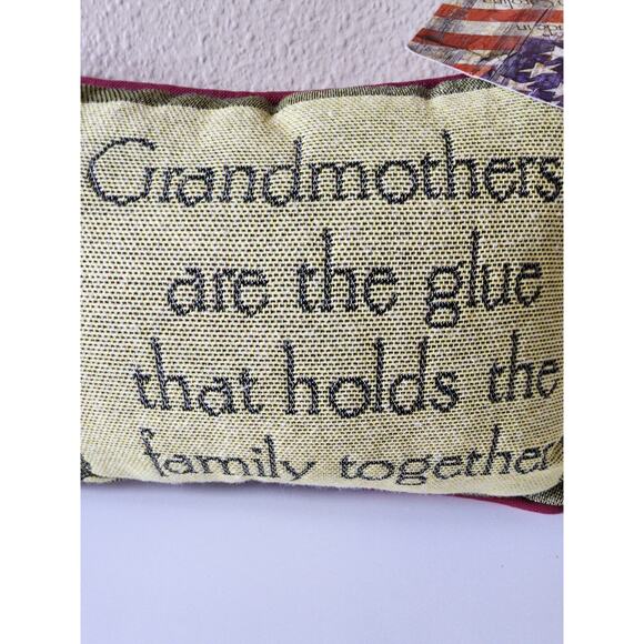 MANUAL WOODWORKERS & WEAVERS Green Tan Red Grandmother Throw Pillow 12.5x8.5 NWT - Picture 2 of 7